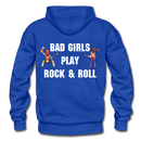 Bad Girls Play Rock and Roll Heavy Blend Adult Hoodie - royal blue