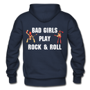 Bad Girls Play Rock and Roll Heavy Blend Adult Hoodie - navy