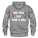 Bad Girls Play Rock and Roll Heavy Blend Adult Hoodie - graphite heather