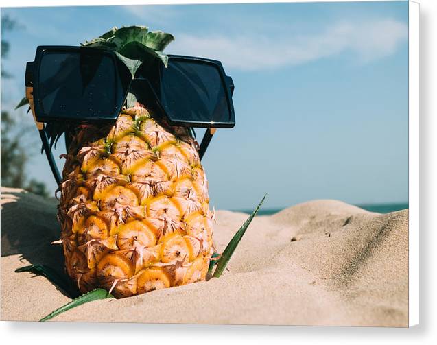 Sunglasses on Pineapple - Canvas Print