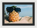 Sunglasses on Pineapple - Framed Print
