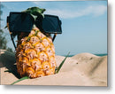 Sunglasses on Pineapple - Metal Print