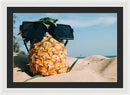 Sunglasses on Pineapple - Framed Print