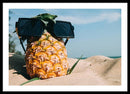 Sunglasses on Pineapple - Framed Print