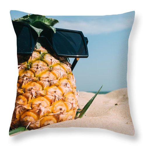 Sunglasses on Pineapple - Throw Pillow (2 side print)