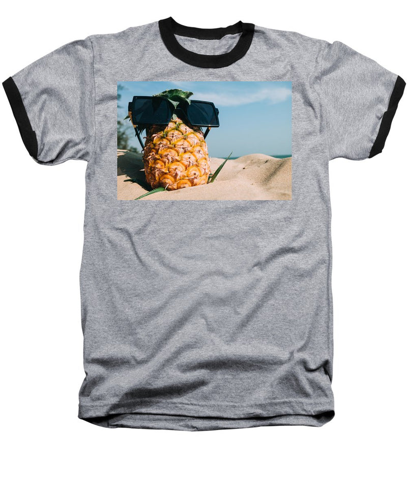 Sunglasses on Pineapple - Baseball T-Shirt