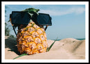 Sunglasses on Pineapple - Framed Print
