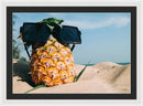 Sunglasses on Pineapple - Framed Print