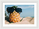 Sunglasses on Pineapple - Framed Print