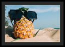 Sunglasses on Pineapple - Framed Print