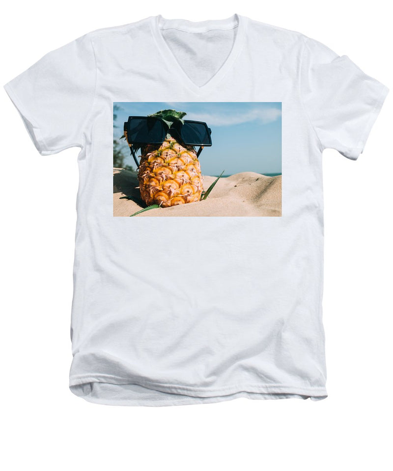 Sunglasses on Pineapple - Men's V-Neck T-Shirt