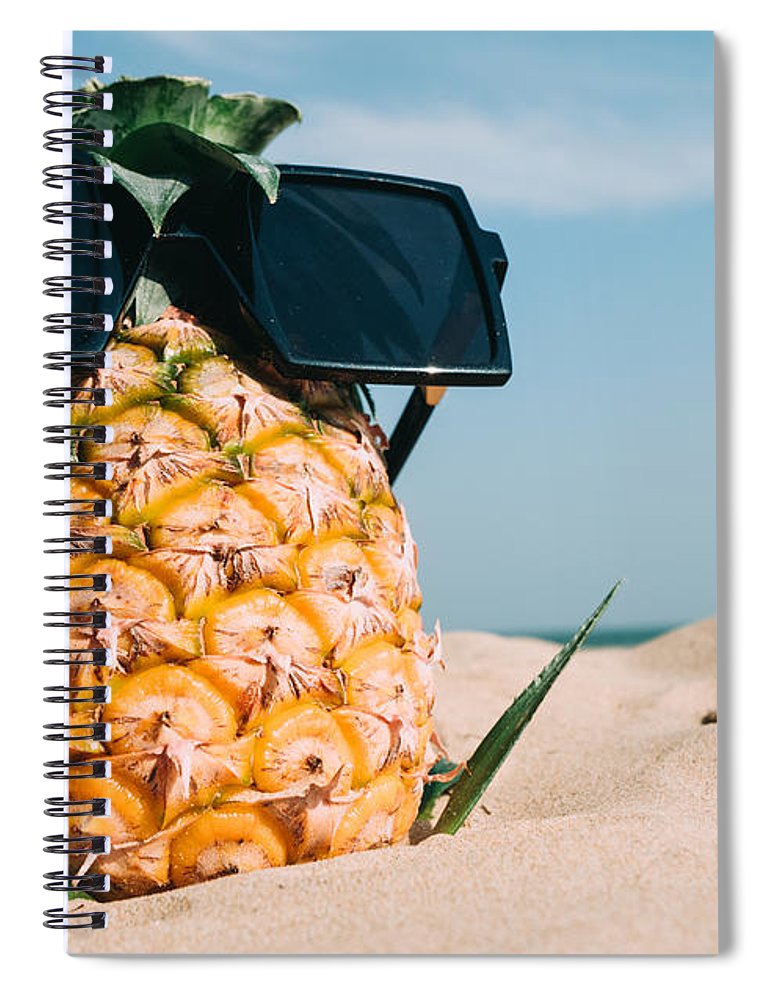 Sunglasses on Pineapple - Spiral Notebook