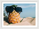 Sunglasses on Pineapple - Framed Print