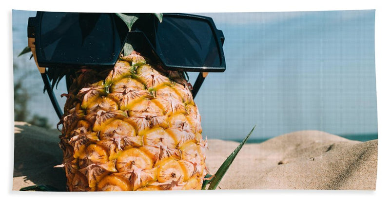 Sunglasses on Pineapple - Beach Towel AND/OR Beach Sheet