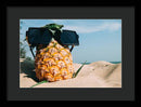 Sunglasses on Pineapple - Framed Print