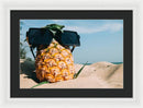 Sunglasses on Pineapple - Framed Print